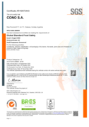 Global Standard for Food Safety certificate