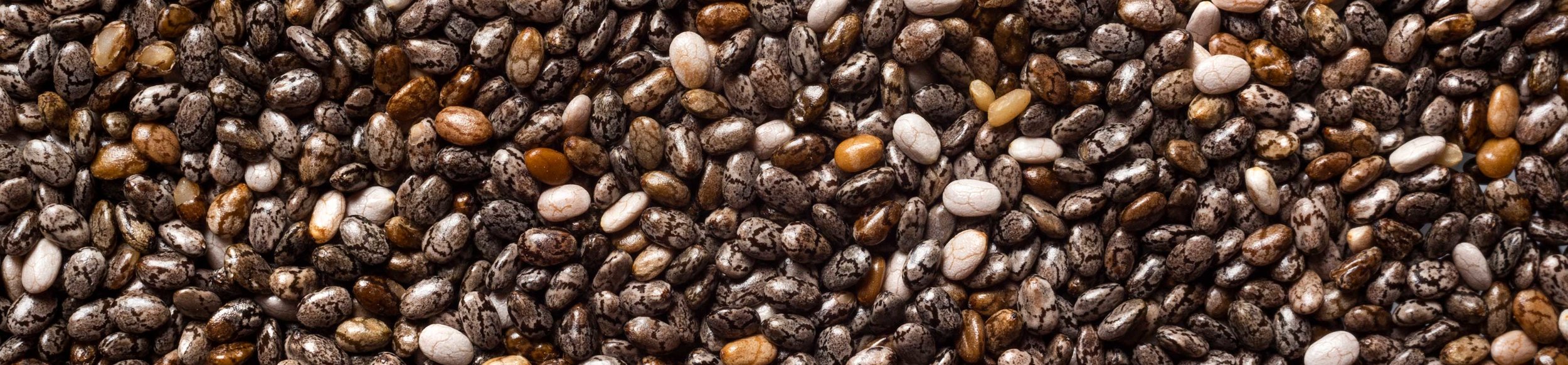 Chia seeds are small, oval shaped and while they may range in colour from black, grey, or black spotted to grey, their nutritional values are very similar.
